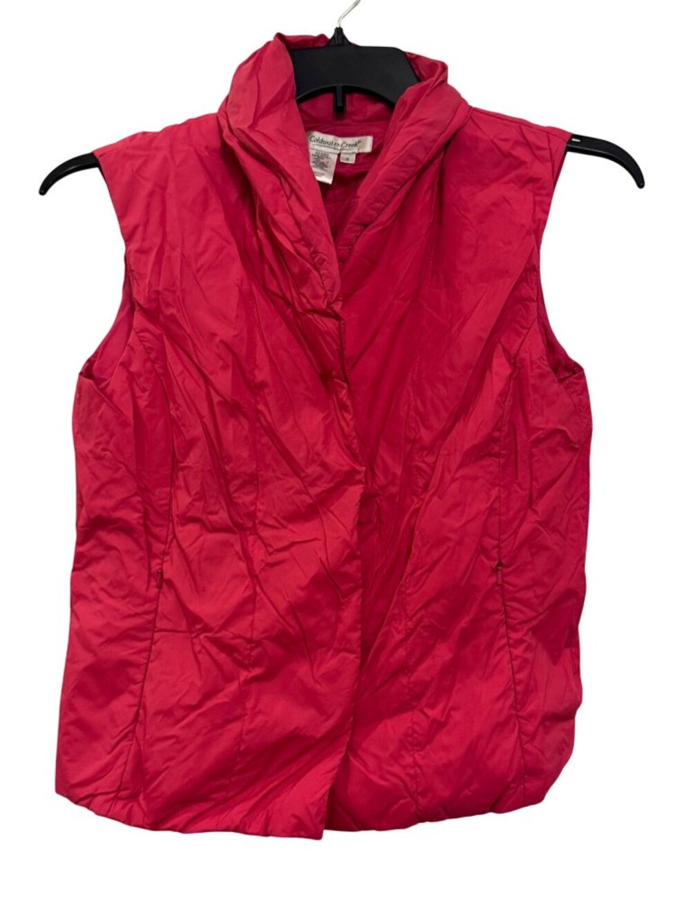 Coldwater Creek Womens Red Puffer Vest Size S